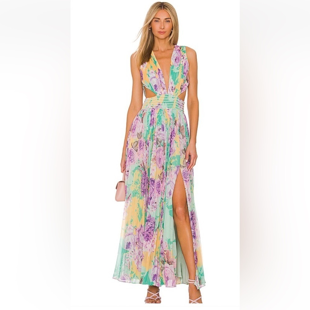 Rococo Sand Ivy Purple Floral Maxi Dress Size Small